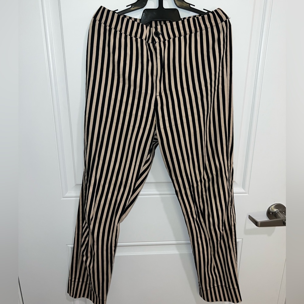 Black and tan stripped pants